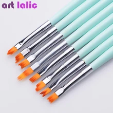 8 шт./компл. дизайн ногтей французские кисти улыбка в форме полумесяца DIY лепесток цветок градиент выцветание Цвет Живопись Рисунок мятно зе...(China)