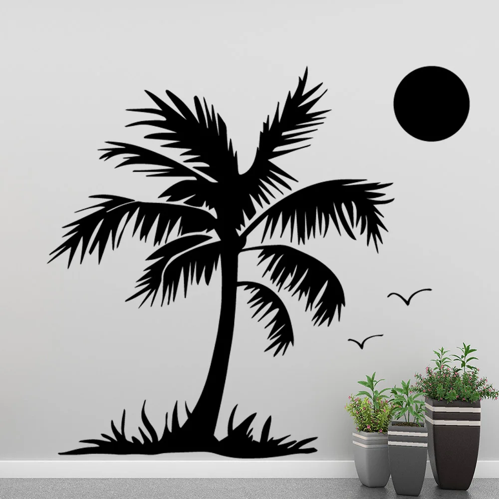 

Fashion tree coconut palm Wall Sticker Home Decoration Accessories Kids Room Waterproof Wall Decals Room Decoration naklejki