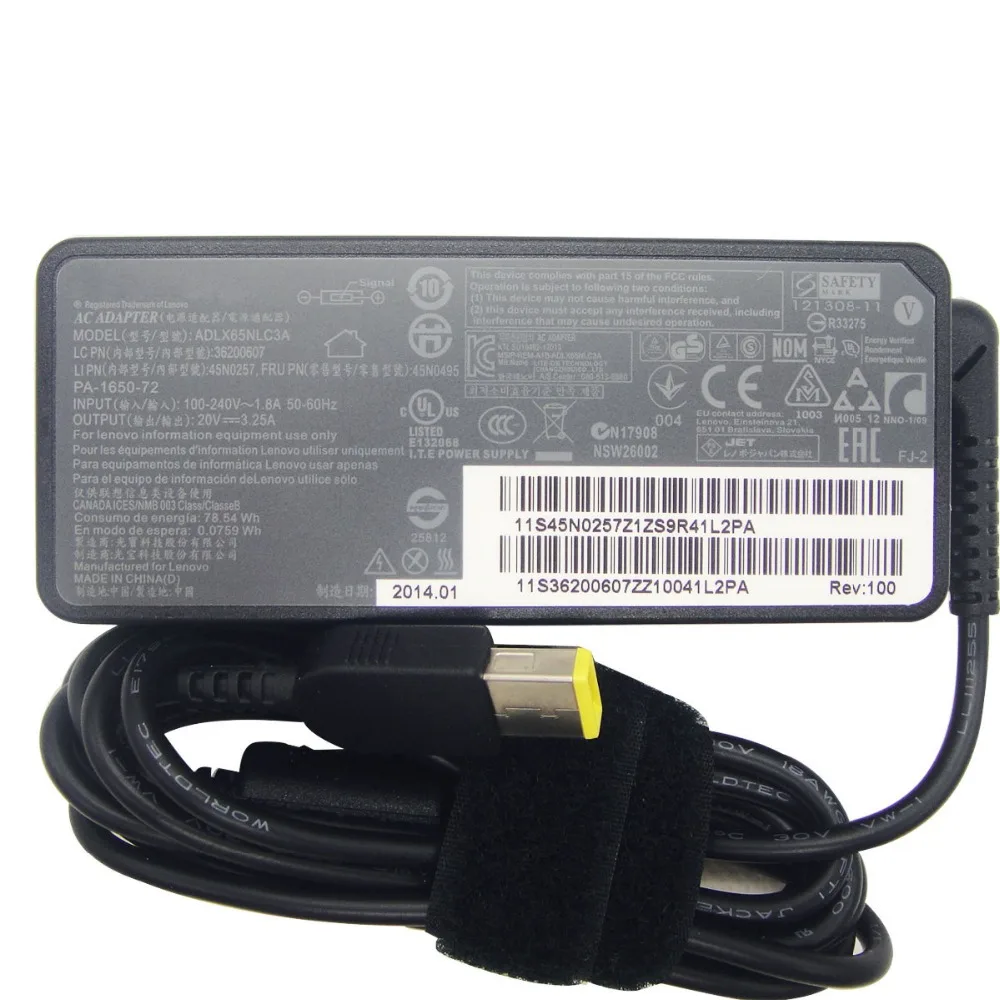 Зарядное устройство для ноутбука Lenovo ADLX65NCC3A ADLX65NLC3A ADLX65NDC3A ADLX65NCC2A ADLX65NLC2A PA 1650 72 Flex 2 3