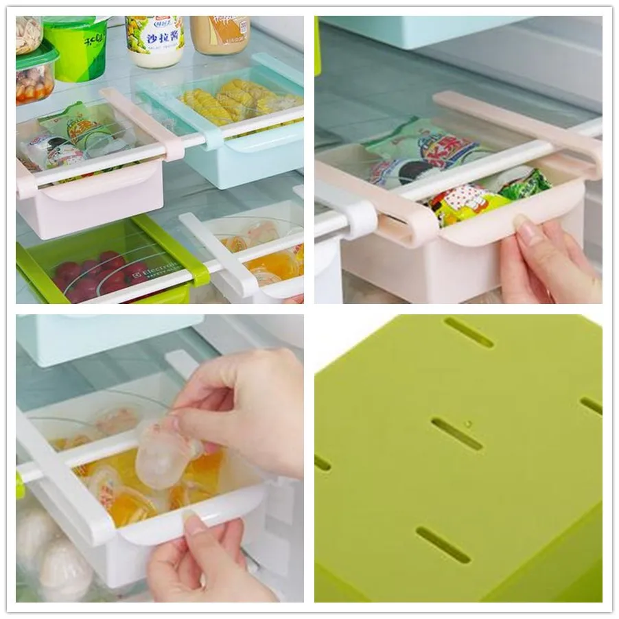 Plastic Kitchen Refrigerator Storage Rack Fridge Freezer Shelf Holder
