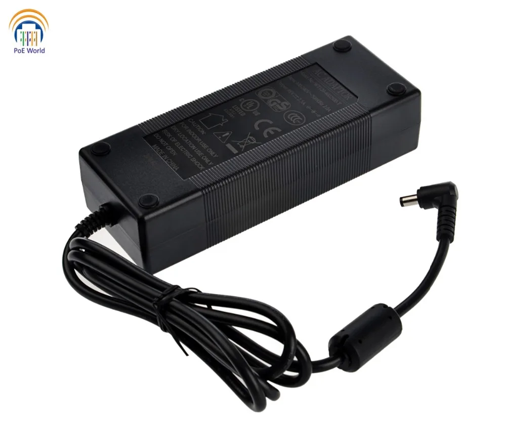 

48v power supply PoE Power Adapter AC Adapter 48V 120W Power Supply with power cord for PoE injector PoE switch