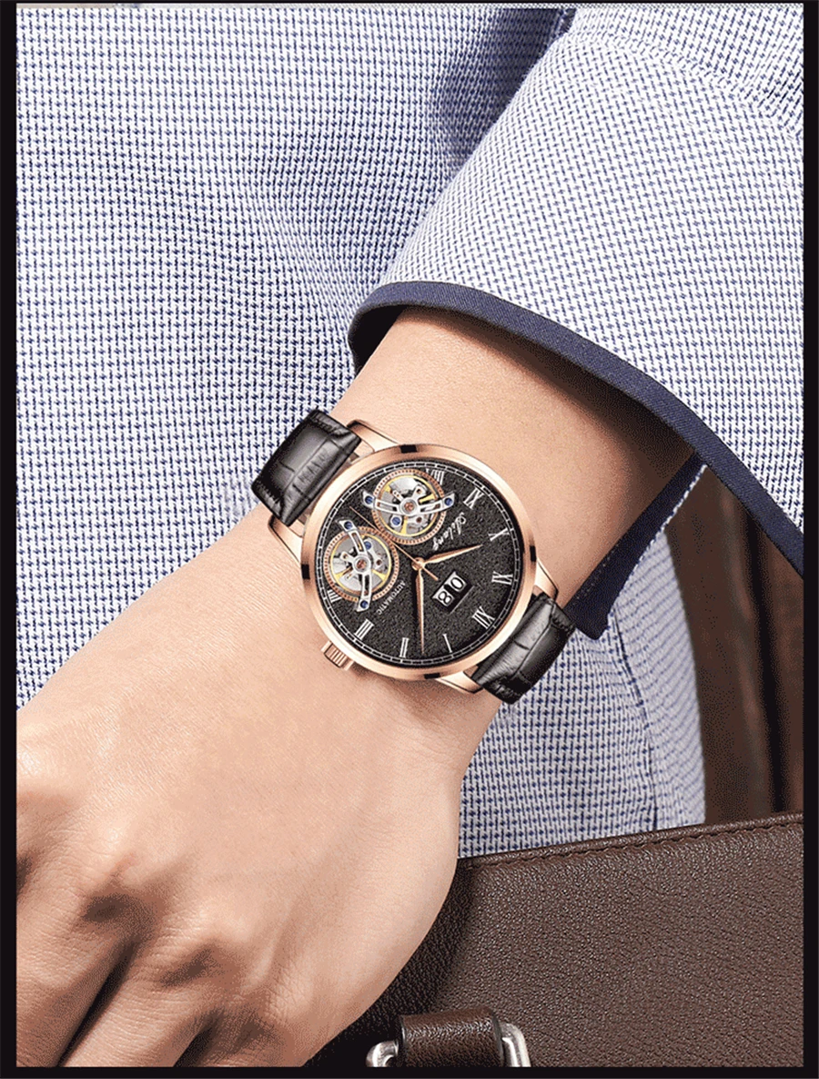 Оригинальные мужские часы лучший бренд класса люкс автоматические механические часы с двойным Tourbillon военные часы мужчины Relojes Masculino