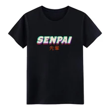 Для мужчин прохладный Senpai японского аниме Манга мужчин Тор подарок футболка дизайн короткий рукав вырез лодочкой мужские интересные подлинные