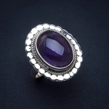 

Natural Amethyst Handmade Unique 925 Sterling Silver Ring 8.25 A3919
