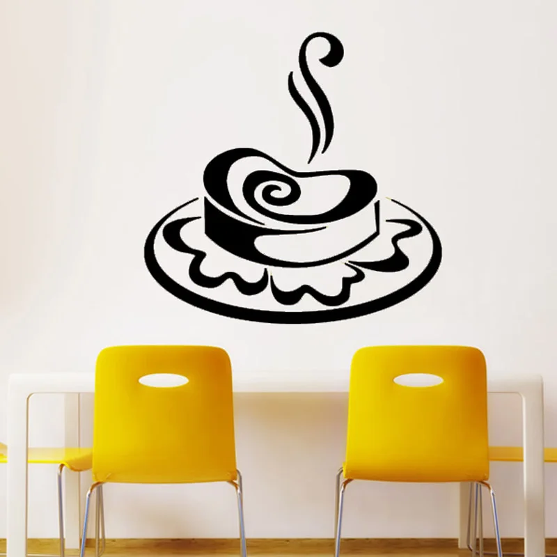 

High Quality Vinyl Decal On Wall Removable Food Wall Stickers Italy Steaming Steak Hollow Out Home Decor