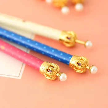 

3pcs New Gorgeous Crown Ballpoint Pen Crown Luxury Jewelry Pen School Office Supplies Fashion Stationery for Kids Students Gifts