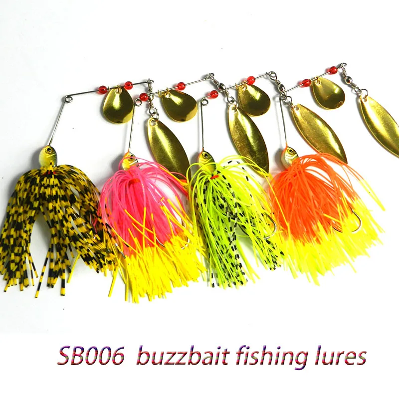 4pcs 14.8G 0.522OZ spinner spoon buzzbait metal lead head fishing lures