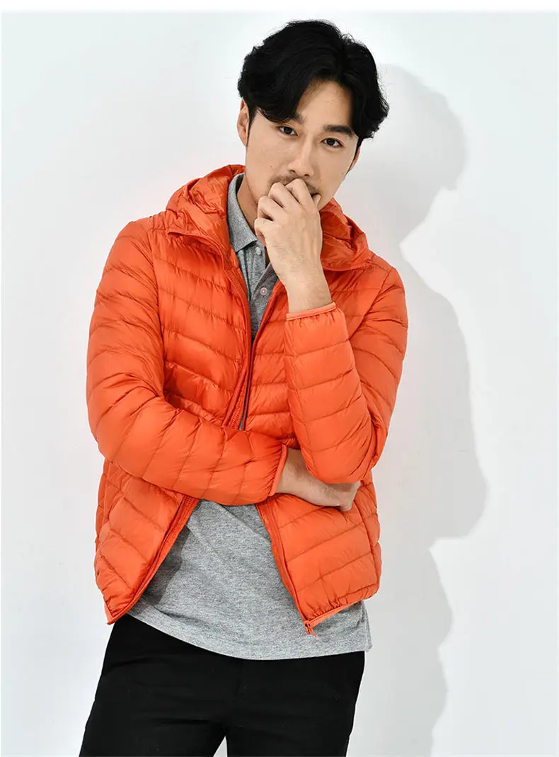 90% White Duck Down Jacket Men Winter Ultralight Light Hooded Male Parka Coat Man Brand Clothing Muls High Quality Outwear MD707-06