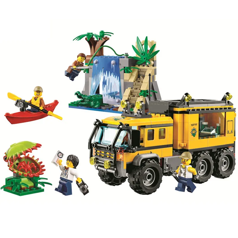 

460pcs Jungle Mobile Lab Car Legoings Building Blocks Kit Toys Kids Birthday Christmas Gifts