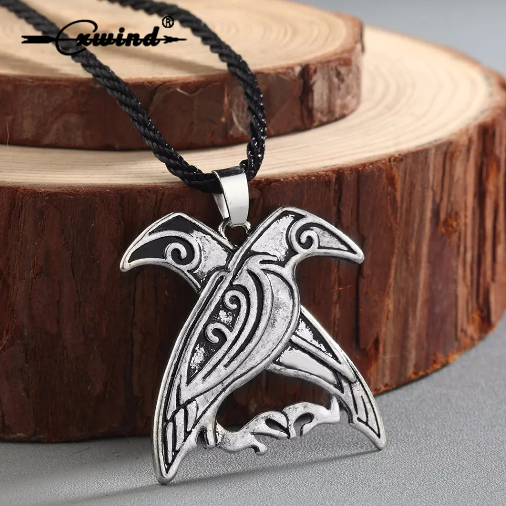 Ожерелье с кулоном Odin's Ravens ожерелье талисман двойной птицей ювелирное изделие