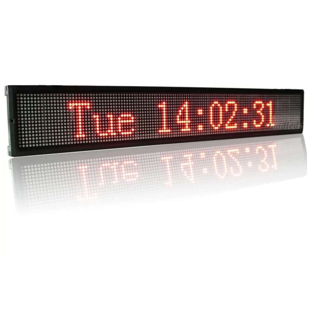 40x6.3 cm красный Программируемый LED перемещение Прокрутка Сообщение Дисплей знак крытый рекламный щит