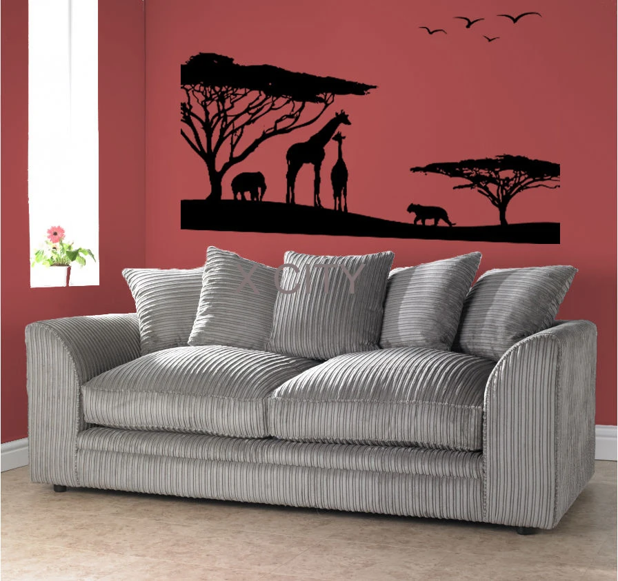 African Scenic Safari Landscape Wall Sticker Vinyl Art Decal Window