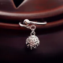 DreamySky 100% prawdziwe czyste srebro kolor piłka pusta w środku pierścienie dla kobiet oświadczenie biżuteria Ring Finger anillos mujer Bijoux
