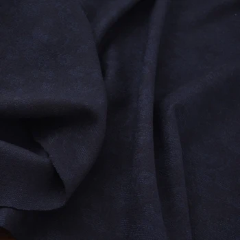 

140CM Wide Dark Blue Yarn Dyed Knitted Wool Viscose Fabric for Autumn Spring Dress Jacket Blouse Pants H201
