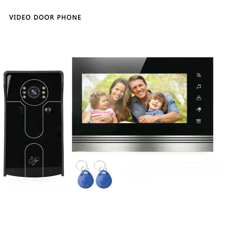 Yobang безопасности видеодомофон " дюймовый монитор видео дверной звонок Домофон система входа RFID камера доступа SD запись - Цвет: V70KM-IDP-1V1