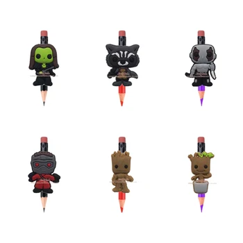 

6pcs Cartoon Groot Pencil Toppers Cute Pencil Grips Accessory Caps School Stationery Party Favor Kids Birthday Gift