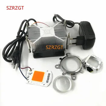 

110V/220V 50W 380NM-840NM Full Spectrum LED + Heatsink Cooler+lens +power+cable