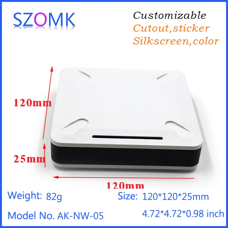

plastic box case electronic project box wifi router enclosure (1 pc) 120*120*25mm electronics enclosures for pcb junction box