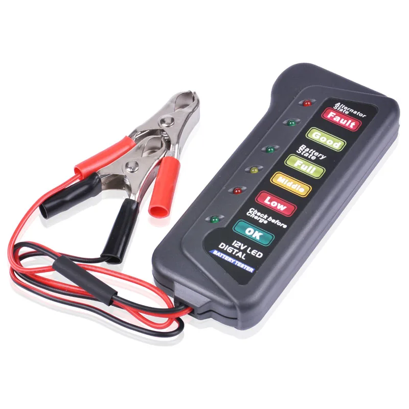 Battery Gauge Battery Indicator Tester 12v 6 Led Light For Car