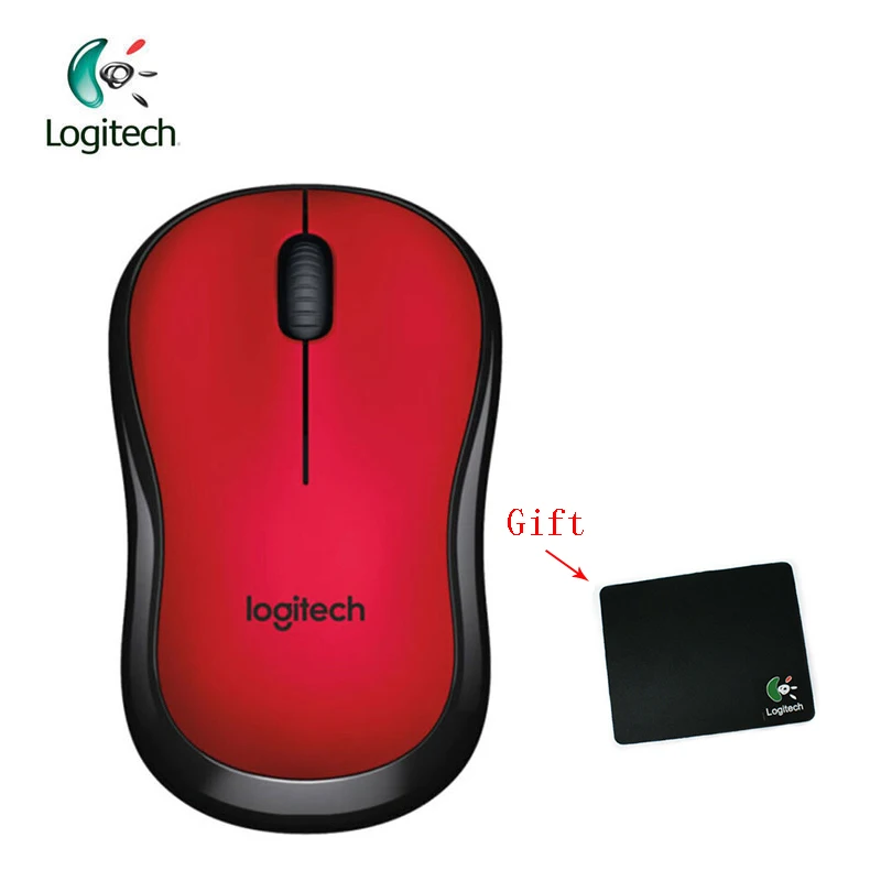 Logitech M220 Беспроводной игровой Мышь с Батарея Оптический Эргономичный PC Мышь для Mac OS/окна Поддержка офисные Тесты+ бесплатный подарок - Цвет: Красный