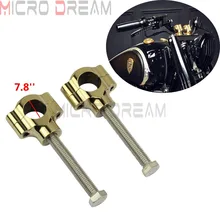 22 мм Ретро латунь грубой работы руль стояки 7,8 ''бар крепление зажим стояк для Triumph Chopper Bobber Harley Dyna Fat Bob Glide