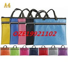 Прямоугольная оплетка узор 2 слоя застежка-молния файл держатель Документов Сумка черный