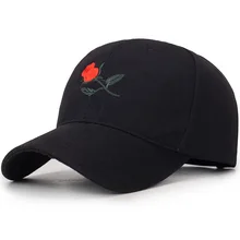 Женская бейсбольная кепка с вышитыми розами, логотип, дышащая ушко, изогнутый козырек, регулируемая Спортивная Кепка для папы, фитнеса, гольфа, Черная