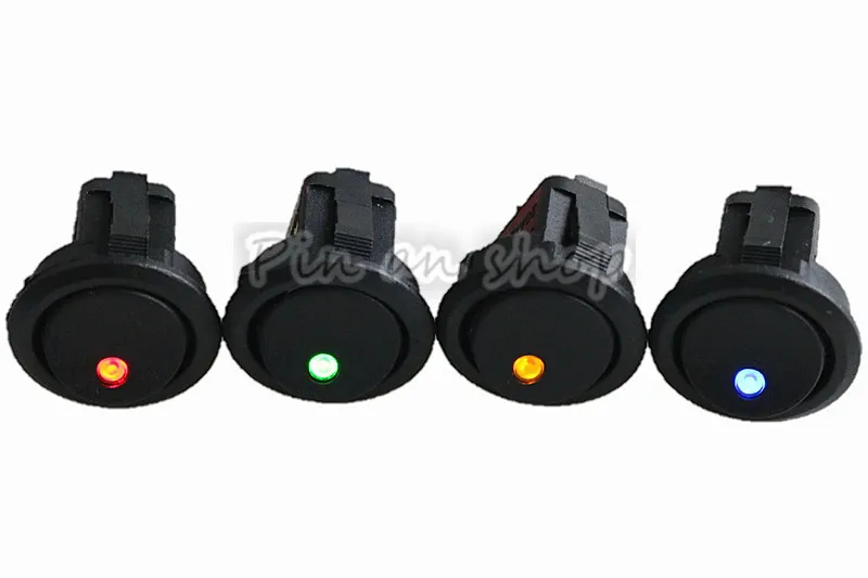 4 x SmartSwitch 12V Round Rocker ON\OFF Switch Car\Van\Dash\Boat Black LED\Light