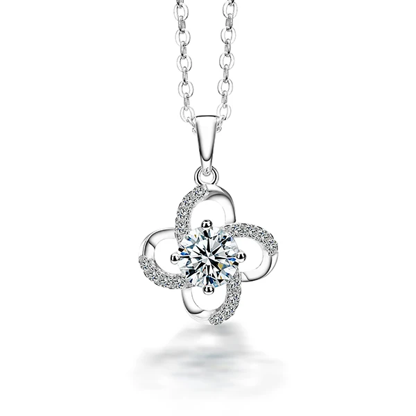 

Cheestar Gems 925 Sterling Silver Women Round Necklace with 6.5mm/1carat Cubic Zirconia Pendant Necklaces Trendy Necklaces