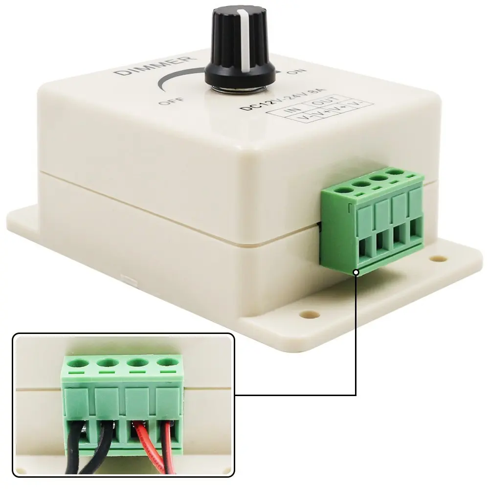 Диммер DC 12V 24V 8A Регулируемый Яркость лампы Драйвер ленты Одноцветный светильник