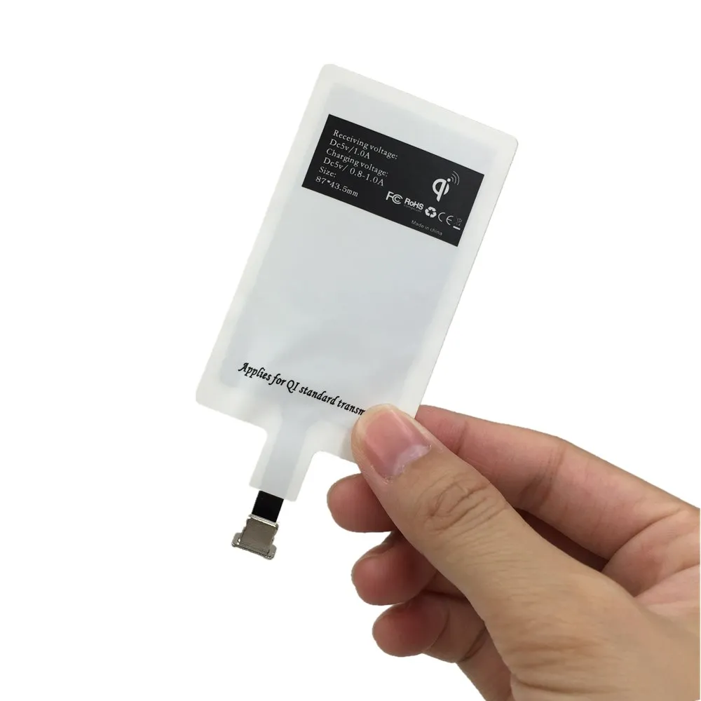 

SZYSGSD For Iphone 5 5s 6 6s Plus Qi Wireless Charger Receiver Card for iPhone 7 7 Plus Mobile Phone Smart Charging Adapter