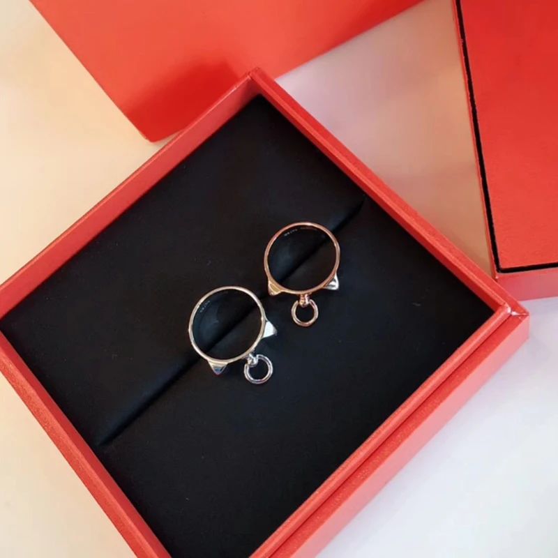 

Hot Brand Pure 925 Sterling Silver Jewelry For Women Lock Rings Lock Design H Silver Rings Wedding Jewelry Party Luxury Rings