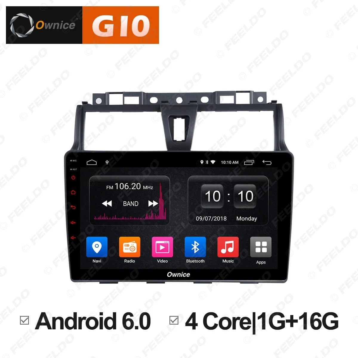 Cheap FEELDO 9 " Android 6.0 4-Core/DDR3 1G/16G/Support 4G Dongle Car Media Player With GPS/FM/AM RDS Radio For Geely EC7 2014 - 2016 0