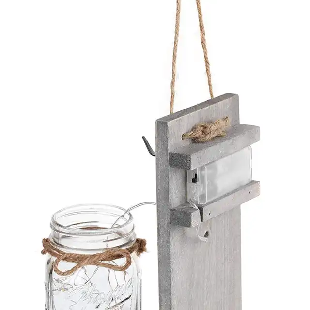 2pcs Retro Rustic Mason Jar Wall Sconces Led Fairy Light For
