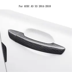 Автомобиль Стайлинг для Audi углеродного волокна Автомобильная дверная ручка внешней отделки Чехлы для Audi A3 S3 2014 2015 2016 2017 2018