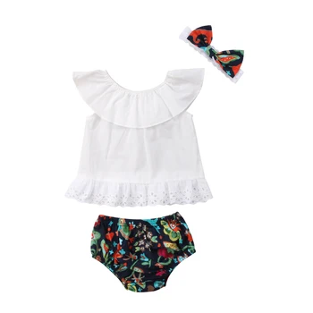 

2018 NEW fashion Newborn Baby Girls Lace Princess Tops Mini Dress Floral Shorts Sundress Clothes summer lovely wild cute CH