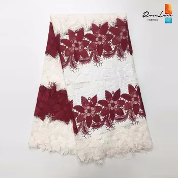 

Latest African Milk Silk Lace Fabric High Quality Swiss Voile Guipure Cord Lace White Fabric Print Water Soluble Lace For Dress