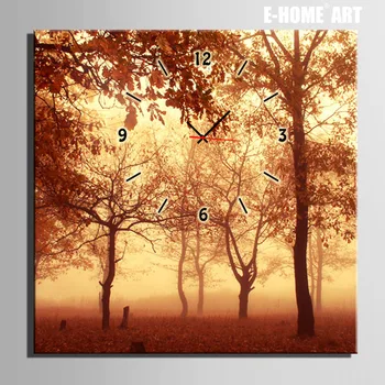 

Free Shipping E-HOME Twilight Woods Clock in Canvas 1pcs wall clock