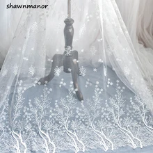 1 шт.(100*130 см) Снежинка цветок вышивка сетка из кружевной ткани тканевые материалы Свадебное кружево для платьев аксессуары