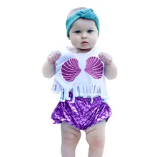 SAGACE/Одежда для купания для девочек; комплект из двух предметов; раздельный купальник без рукавов; топ с принтом; шорты в виде рыбьей чешуи; детский купальник; боди для девочек