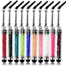 DHL 100 шт. Алмазный кристаллический стилус для сенсорного экрана стилус для iPhone Планшетные ноутбуки Универсальные наушники Пылезащитная заглушка для Ipad