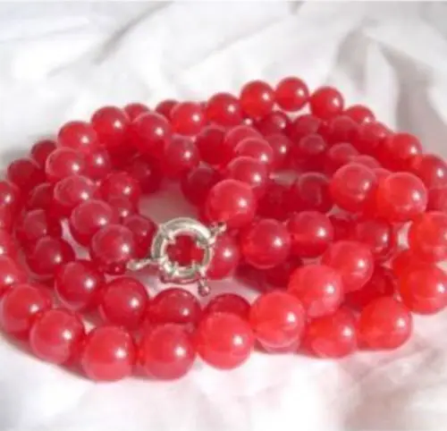 

FREE SHIPPING *****Charming!32''8mm Natural Red Ruby Necklace