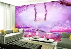 3d обои на заказ росписи Нетканые стикер 3D Фиолетовый сказочный лес ТВ установка Роспись стен фото 3d стены фрески обои