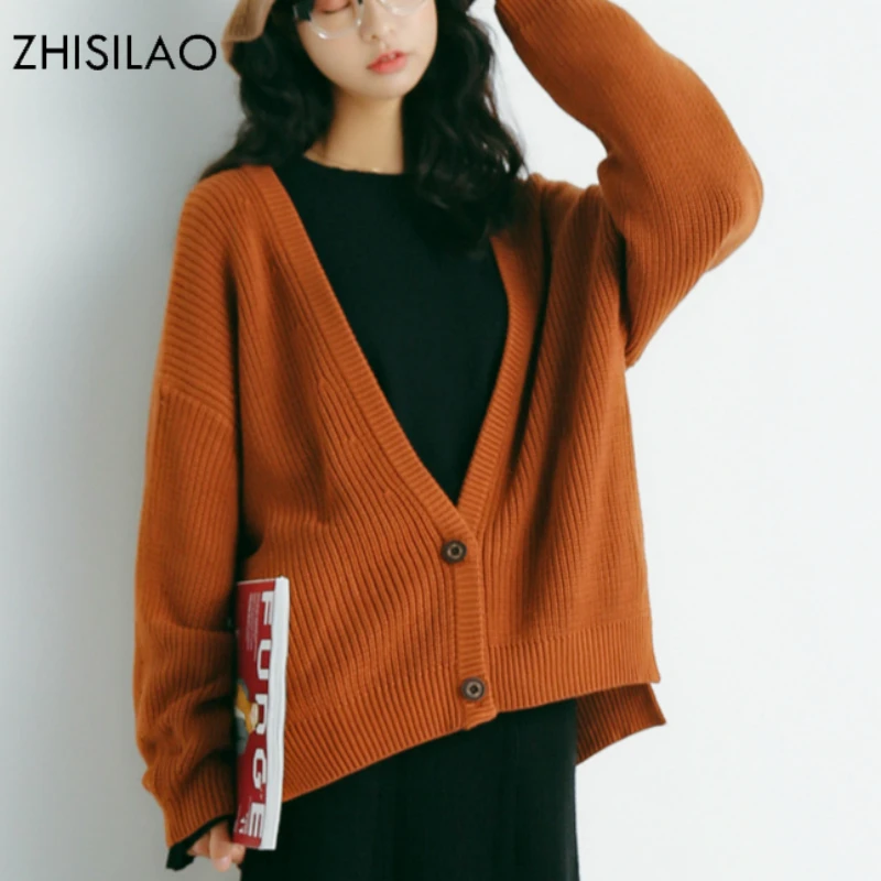

ZHISILAO 2018 Sweaters Woman Sweater Cardigan Woman Poncho Sweaters Pull Femme Sweater Cape Oversize Cardigan Cashmere Ulzzang