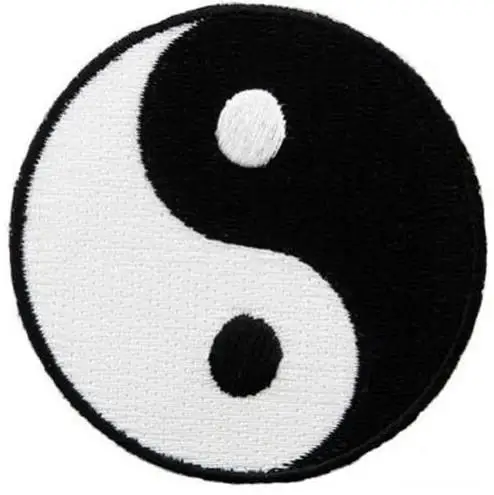 Вышитая термоклейкая нашивка YIN YANG эмблема ying tai chi значок аппликация лоскутные