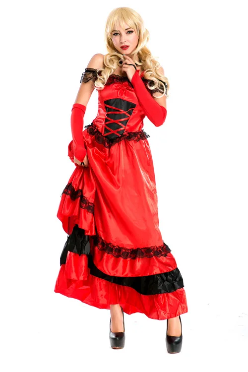 Красный Цвет Цыганская Девушка Одежда Платье Фламинго Фламенко Женщины Танцуют Платье Halloween Party DS Клуб Этап Одежда Платье Принцессы