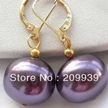 Hj 002233 WOW 15 мм винограда фиолетовый яйцо море Жемчужина серьги