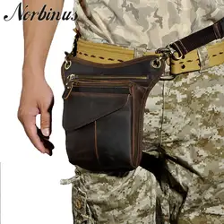 Norbinus для мужчин пояса из натуральной кожи поясная сумка Fanny Packs мотоциклетные бедра падения нога ремень сумка сумки через плечо мужские