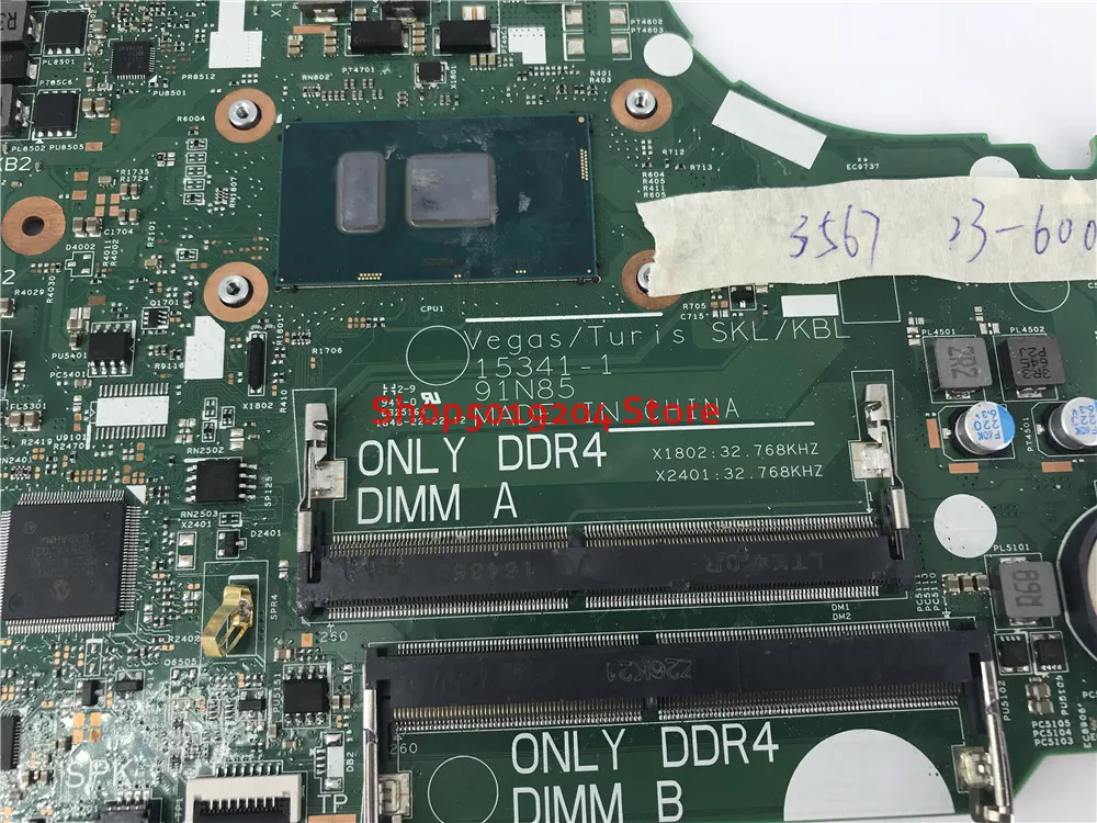 Ideal  FOR DELL Inspiron 15 3567 3467 Laptop motherboard With SR2UW I3-6006U cpu 15341-1 91N85 mainboard C