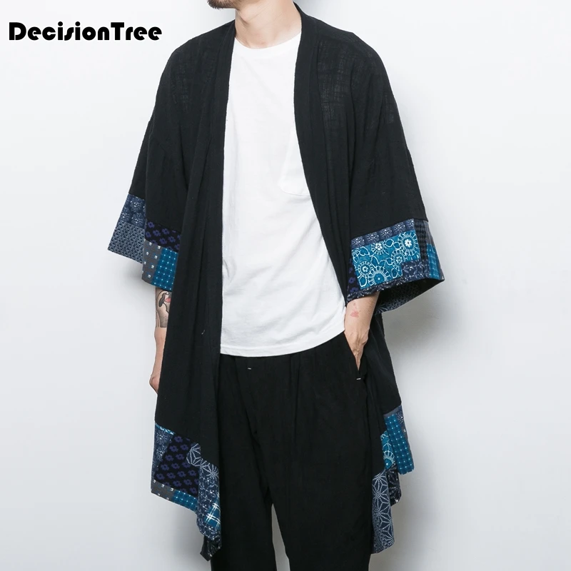2017 autumn retro chinese wind men's section wind and wind japanese crane embroidery small kimono cardigan